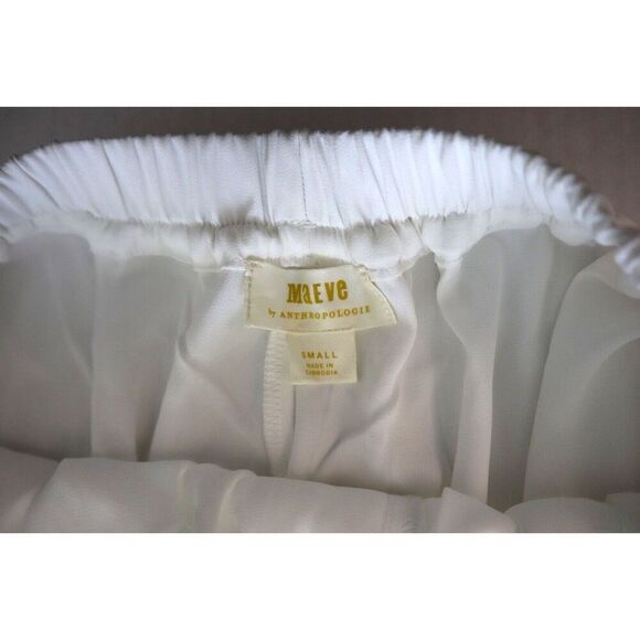 Maeve x Anthropologie OB1862056 Women's Sz S Ivory Silky Parachute Pants - Picture 3 of 8